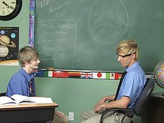 He demonstrates by stuffing his teacher's cock in his mouth which quickly turns into a lesson on how useful his cute little twink ass is too free