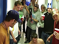They got these two guys that are trying to get into their frat, and they completely humiliate them group fuck gay