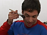 So he starts with his settle amicably-up applying some powder and blusher first masturbation male how